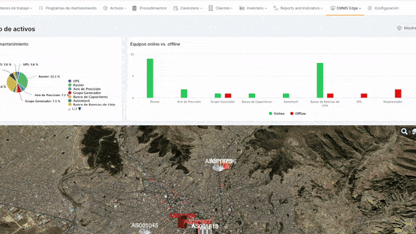 CMMSedge displaying information about a battery bank