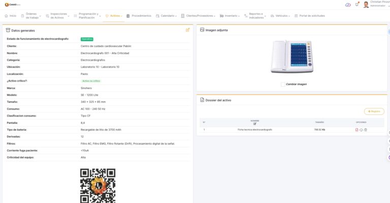 CMMShere Asset age showing a cardiovascular care center