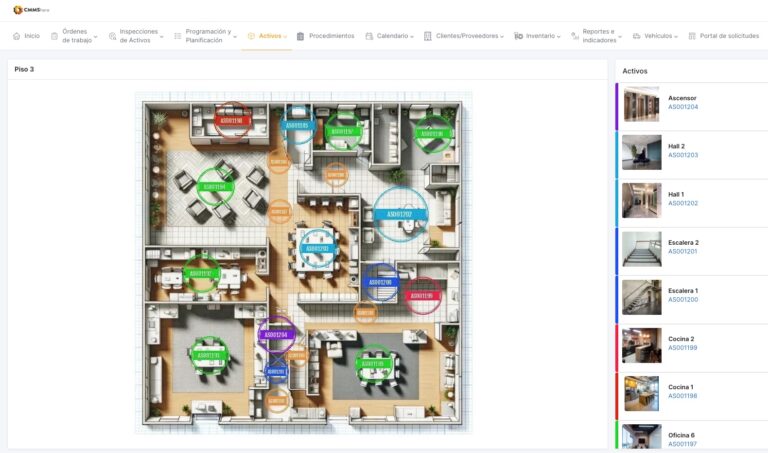 CMMShere asset page showing an office floorplan