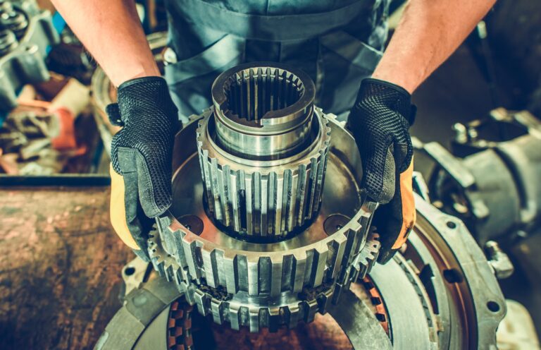 maintenance technician maintaining a planetary gear